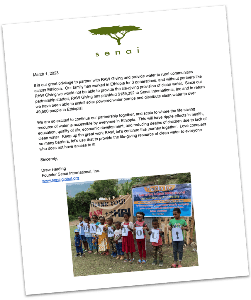 Letter from Senai International to Josh Kesselman