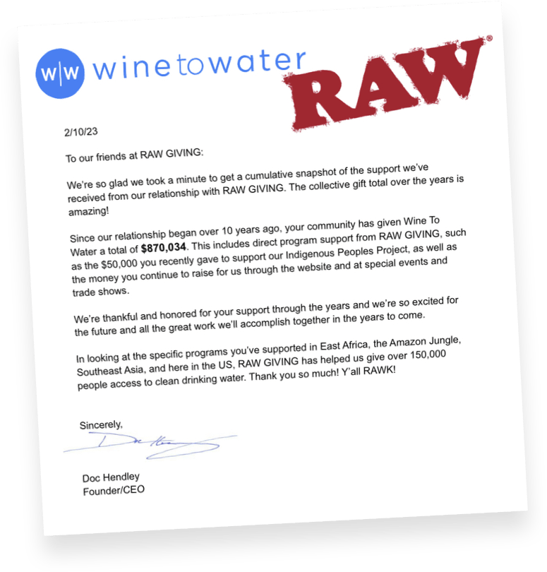 Letter from winetowater