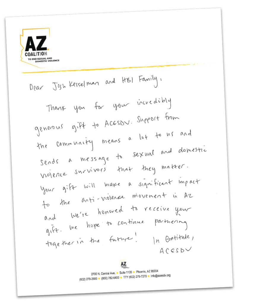 RAW Giving Letter from AZ Coalition